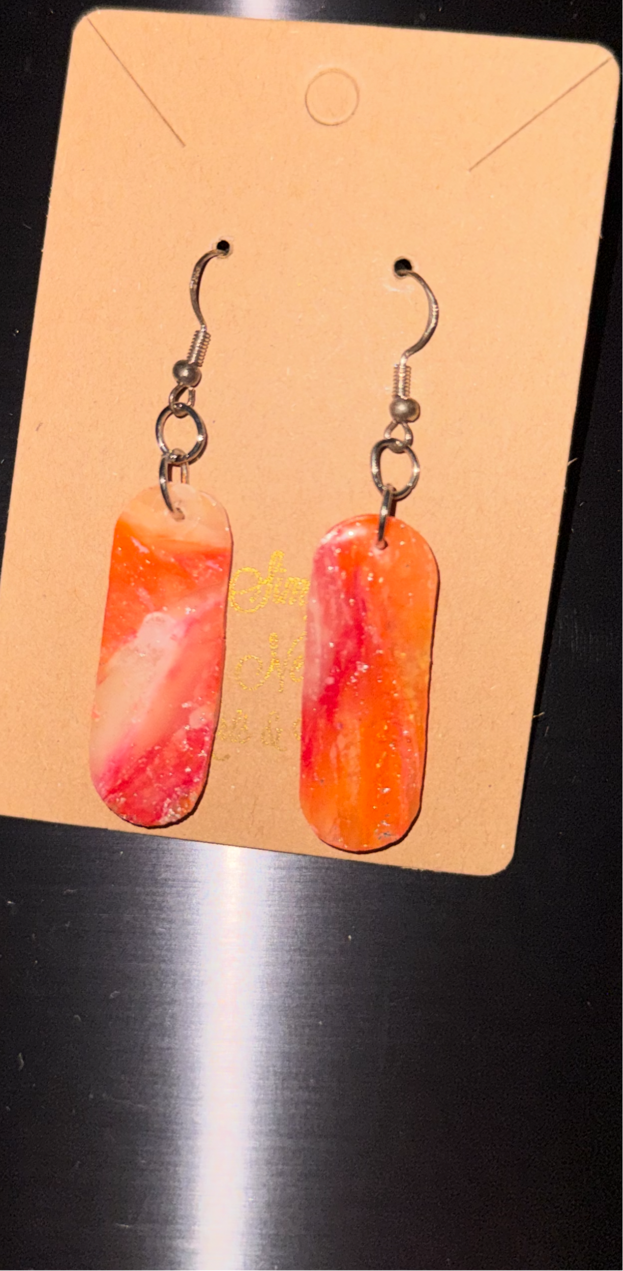 Sun-kissed Flare Round Edged Rectangle Earrings (Short Length)