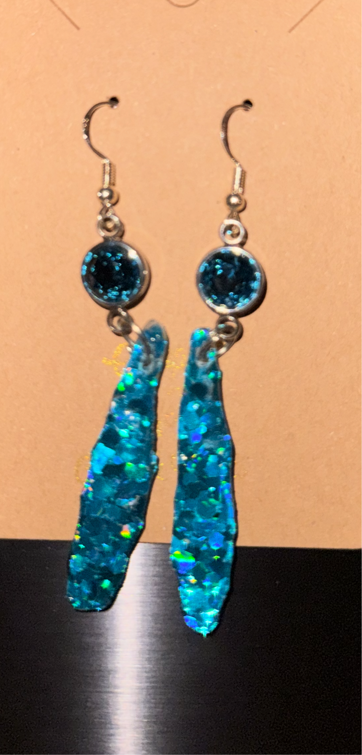 Glitter Bombs Icicle Turquoise with Turquoise Sphere Rhinestones (Short Length)