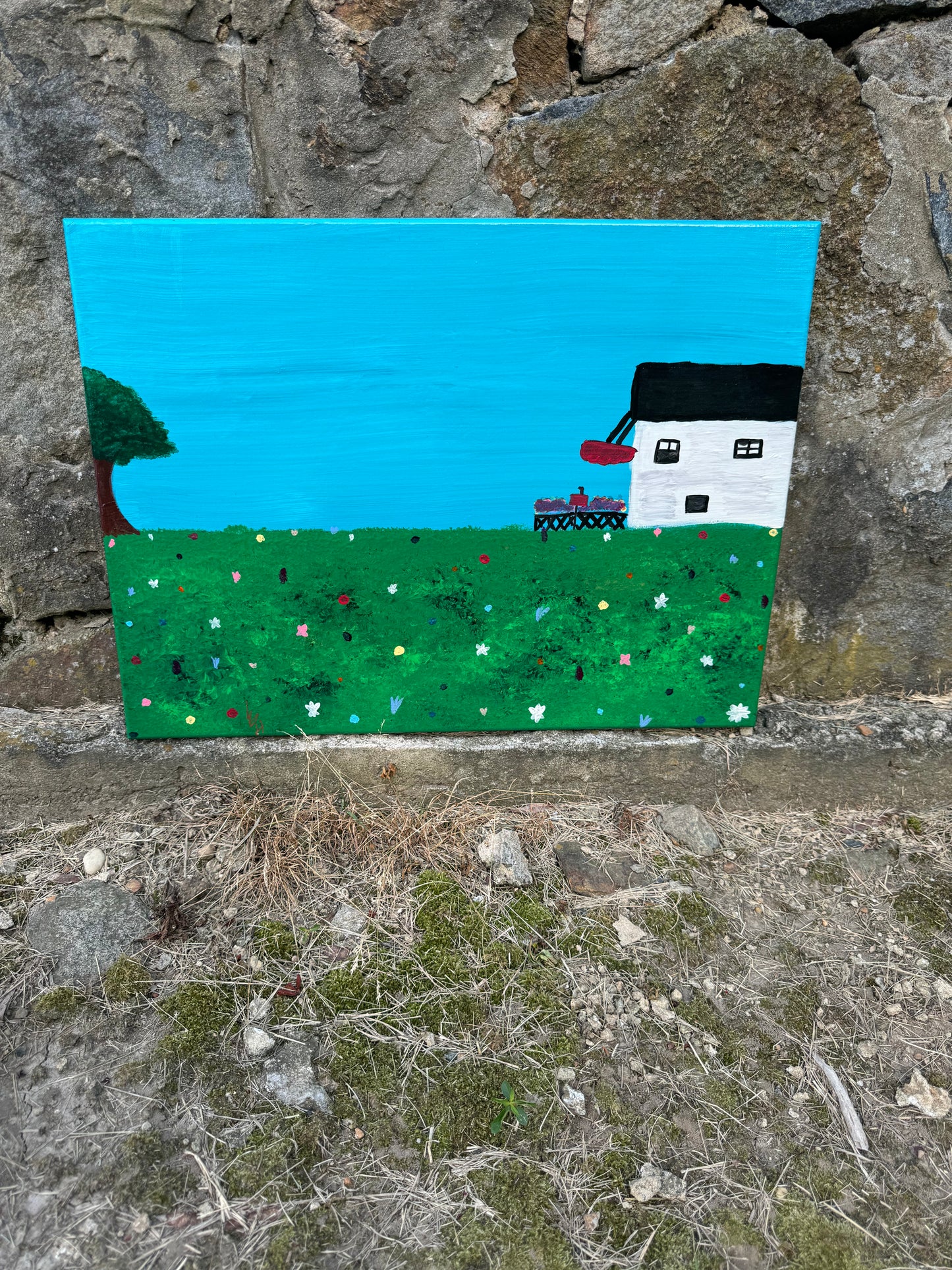 24 x 18 Country Cottage Painting # 1