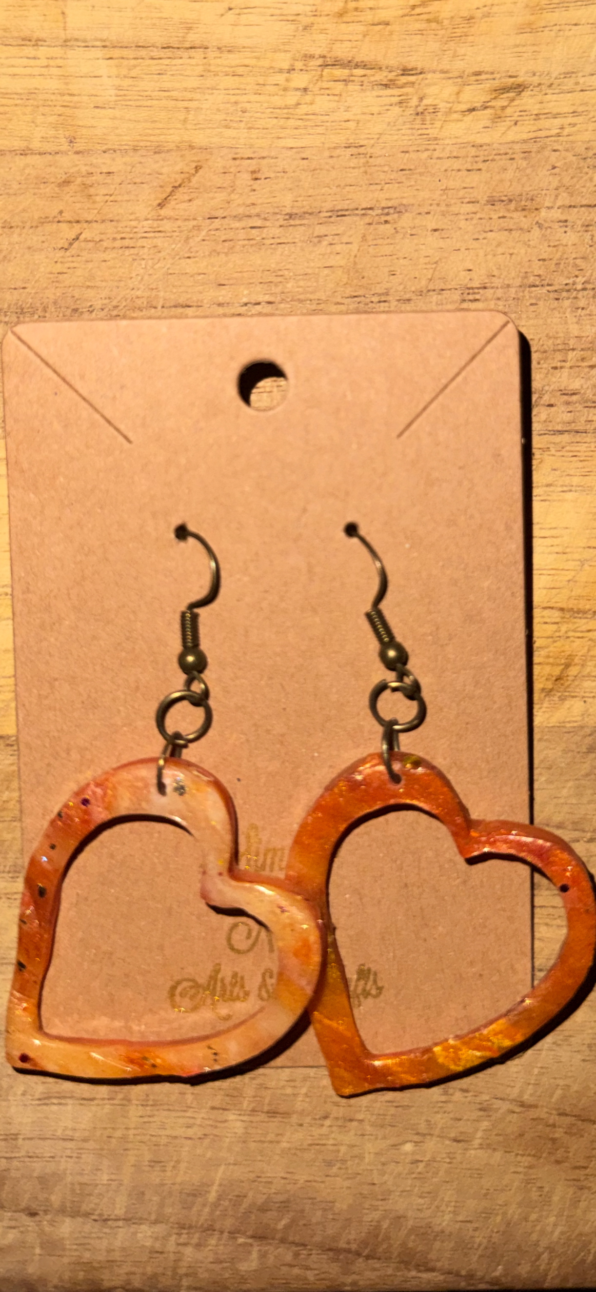 Planetary Earrings Hollow Heart Hoops (Saturn Gold)