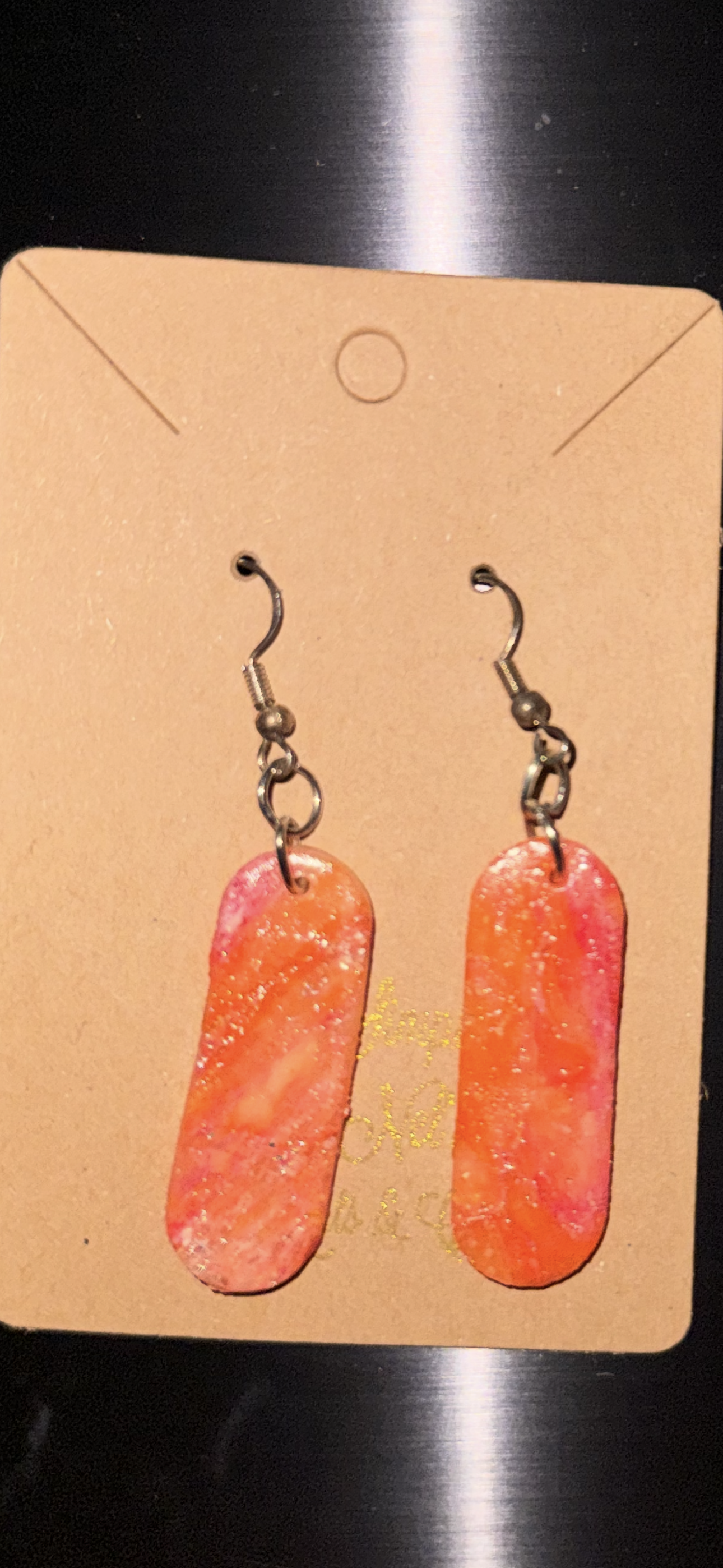 Sun-kissed Round Edged Rectangle Earrings (Short Length)