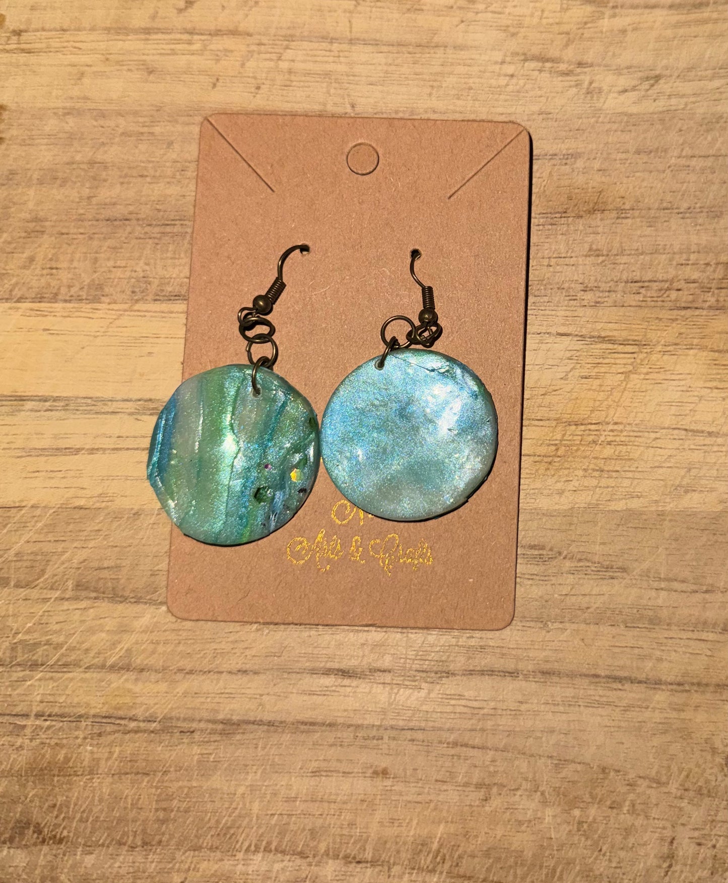 Planetary Solid Circle (Venus Blue) Earrings