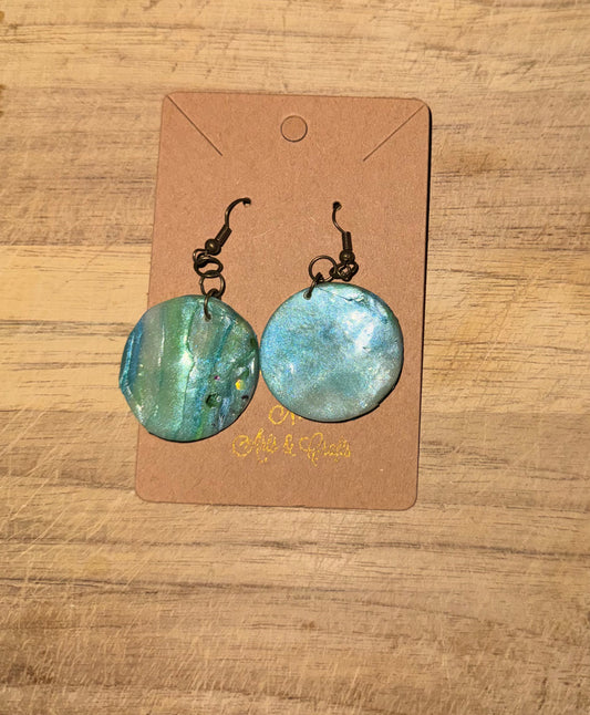 Planetary Solid Circle (Venus Blue) Earrings