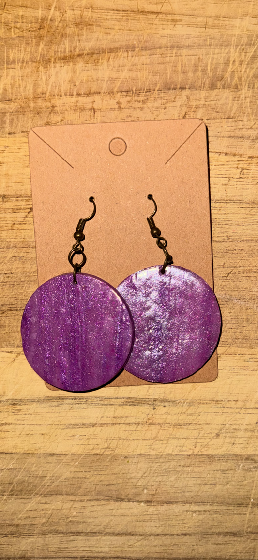Lavender Haze Solid Circle Earring set