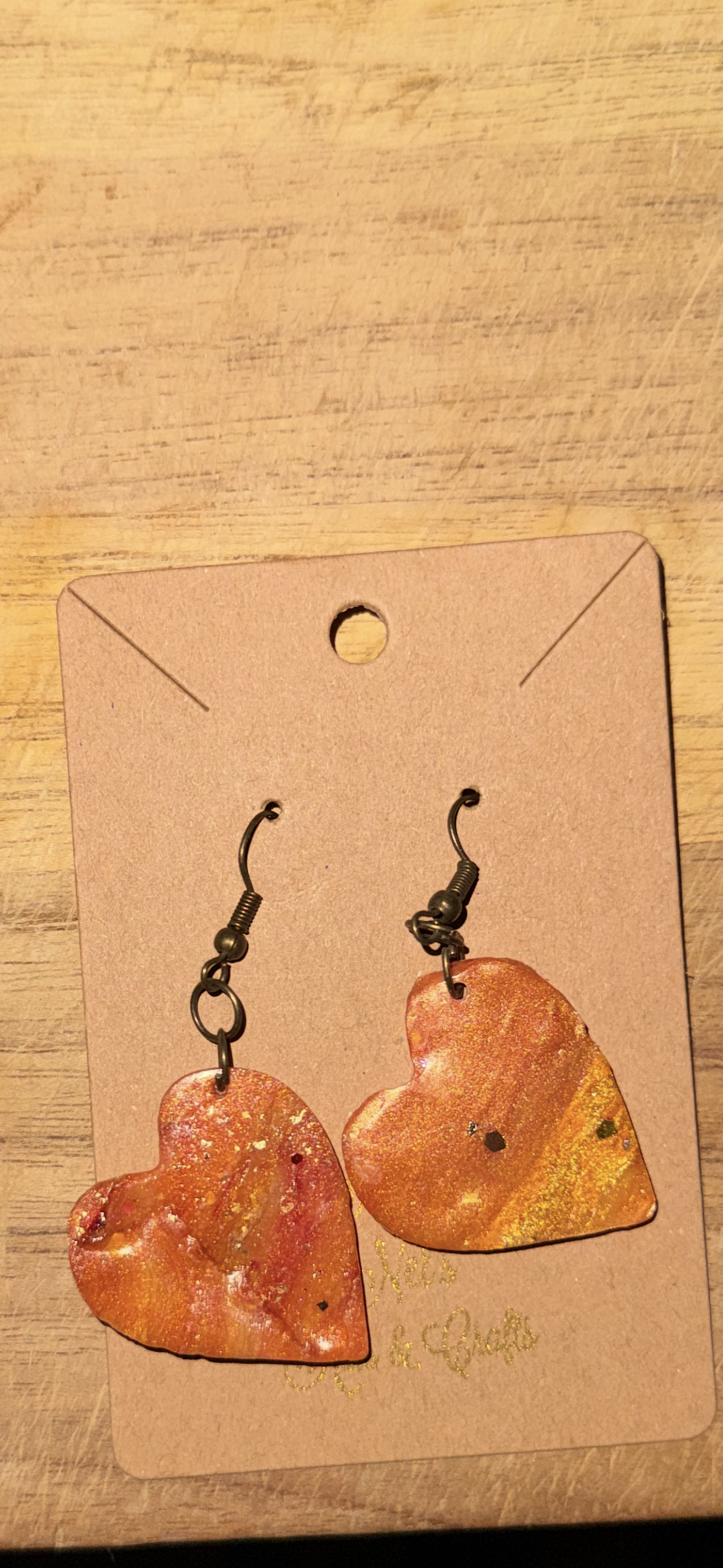 Planetary Earrings Solid Hearts (Saturn Gold)