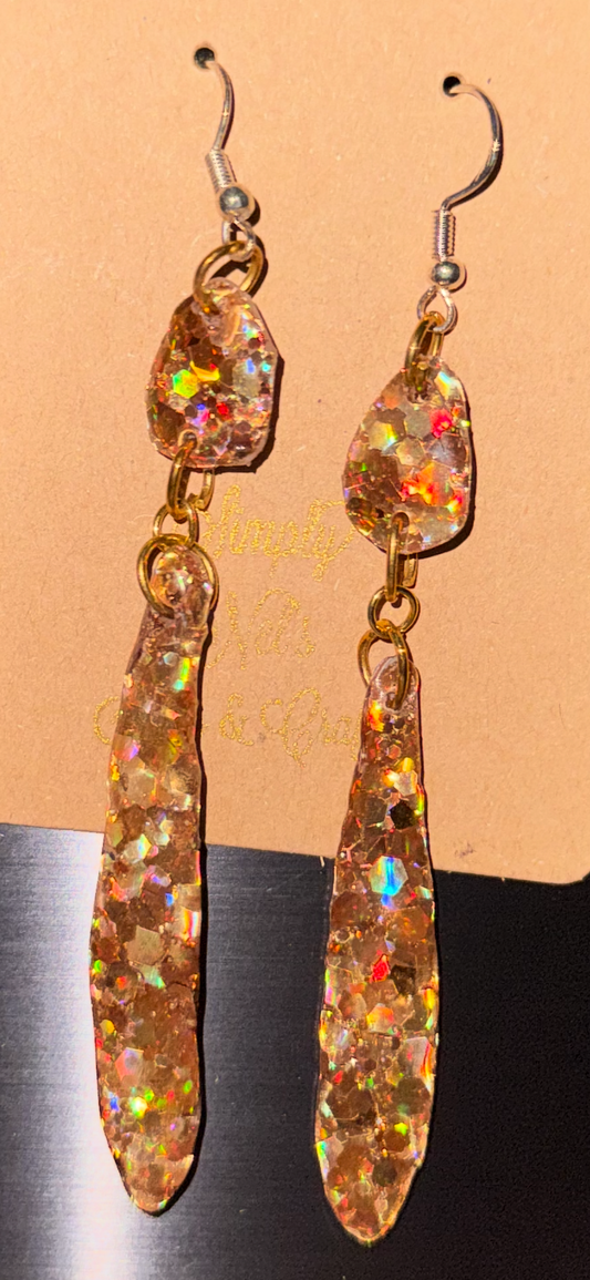 Glitter Bombs Icicle Autumn Gold/ Autumn Gold Rain Drop Combo (Medium Length)