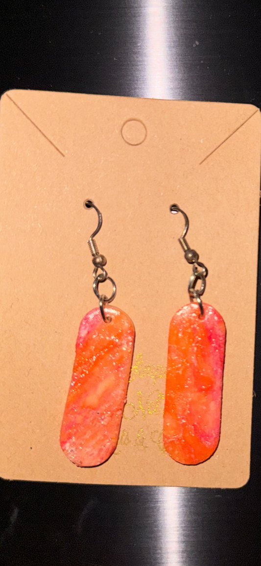 Sun-kissed Round Edged Rectangle Earrings (Short Length)