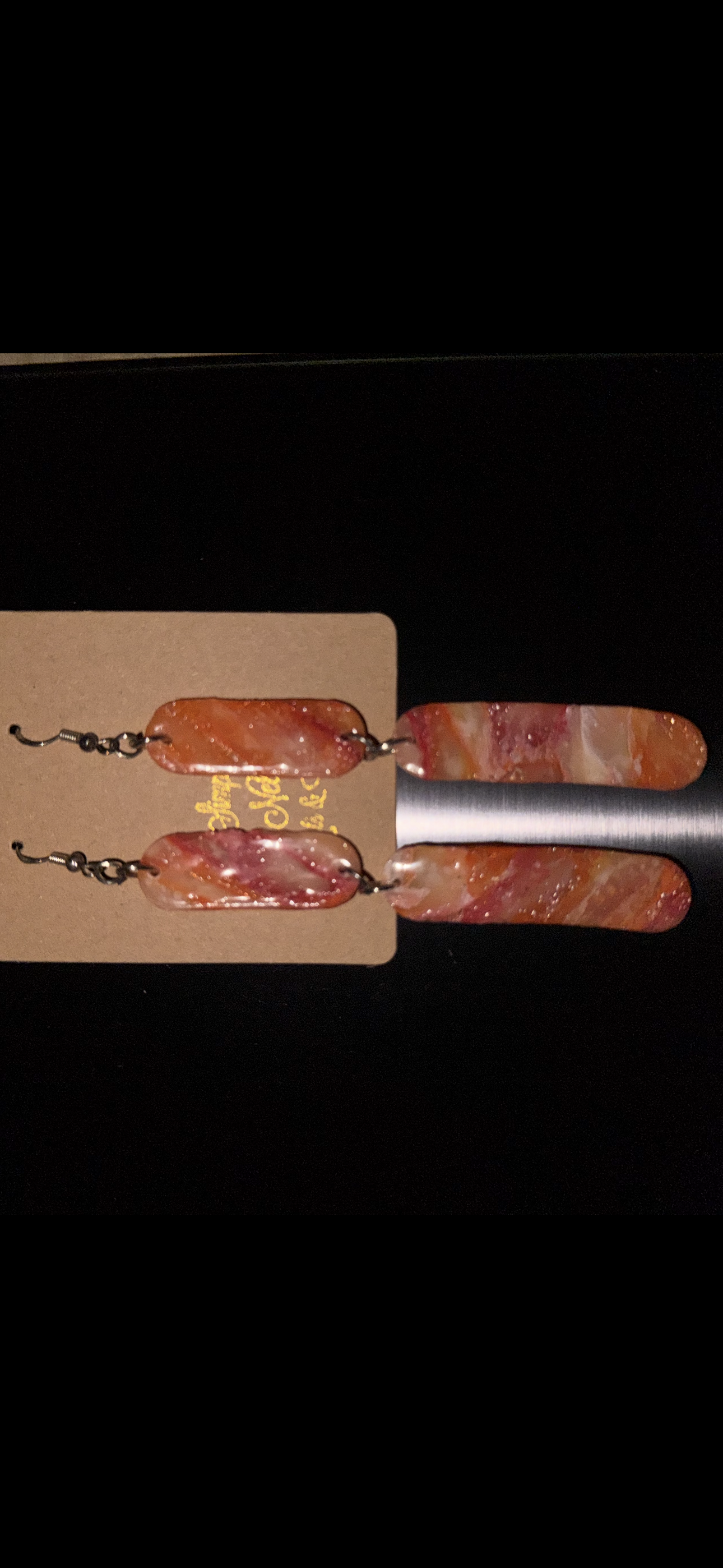 Sun-kissed Flare Round Edged Rectangle Earrings (Short/ Medium Length Combo)