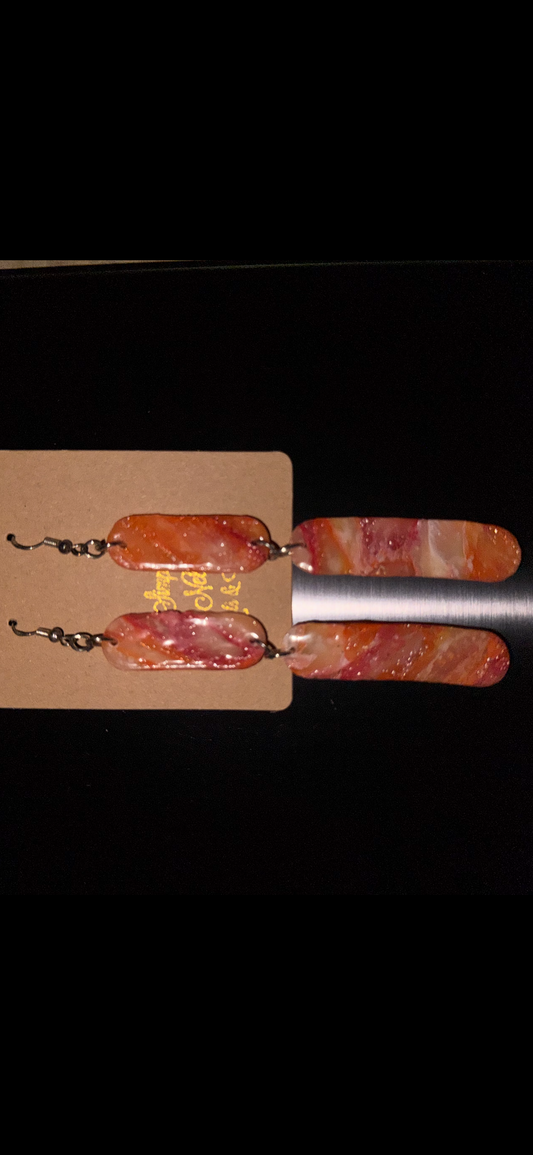 Sun-kissed Flare Round Edged Rectangle Earrings (Short/ Medium Length Combo)