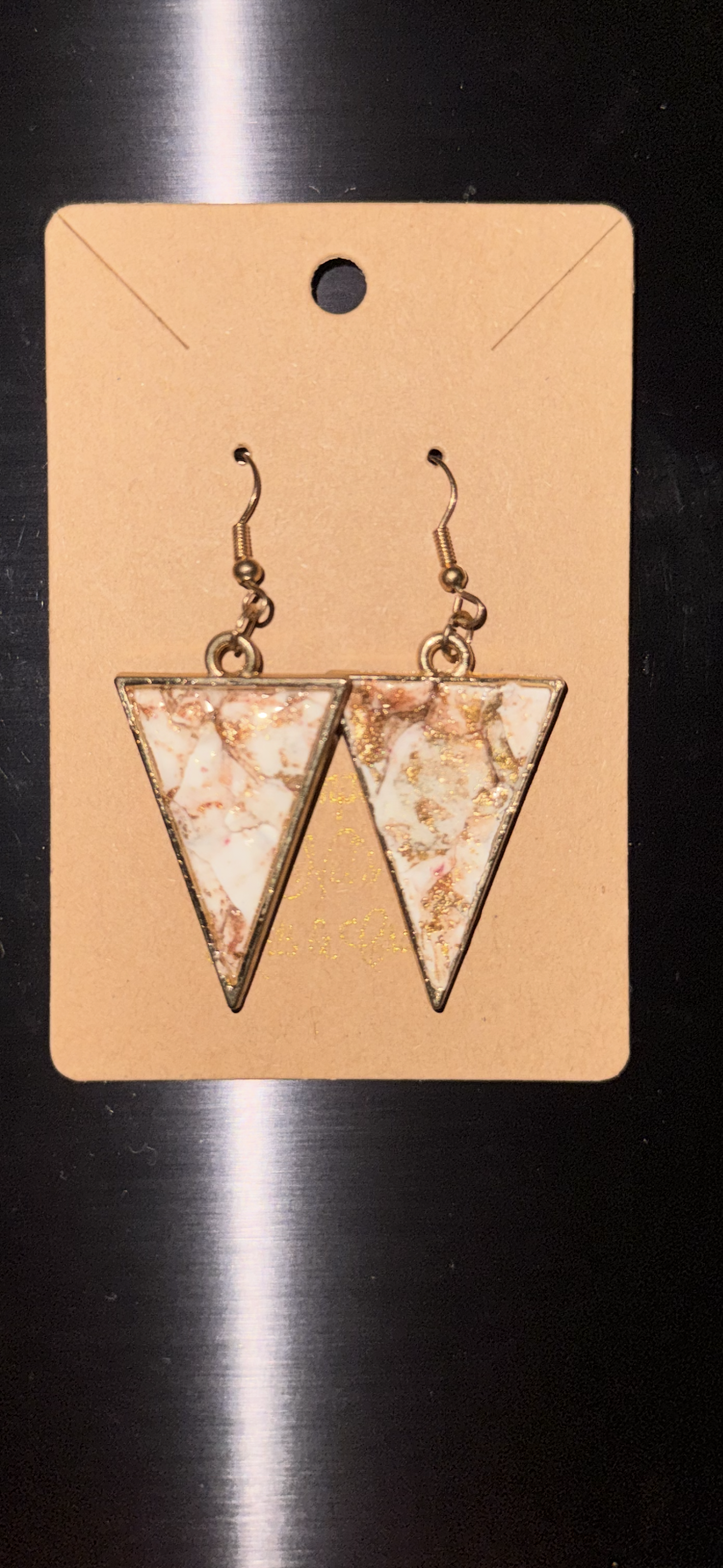 Marble Triangle Earrings